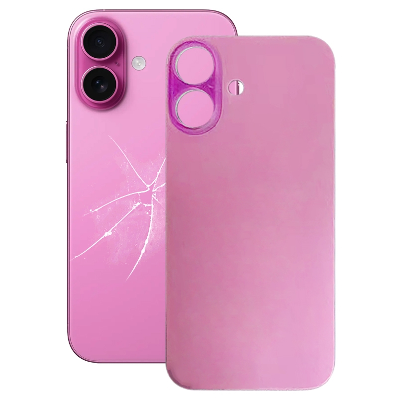  iPhone 16  Big Camera Hole Glass Back Battery Cover(Pink).High Copy