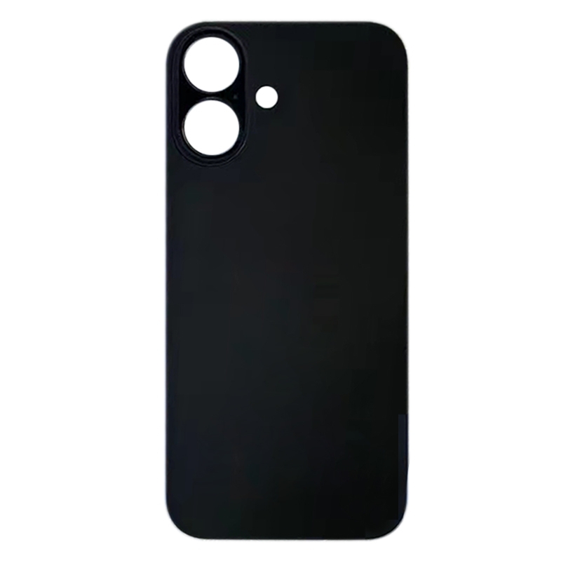 iPhone 16 Plus  Big Camera Hole Glass Back Battery Cover (Black).High Copy